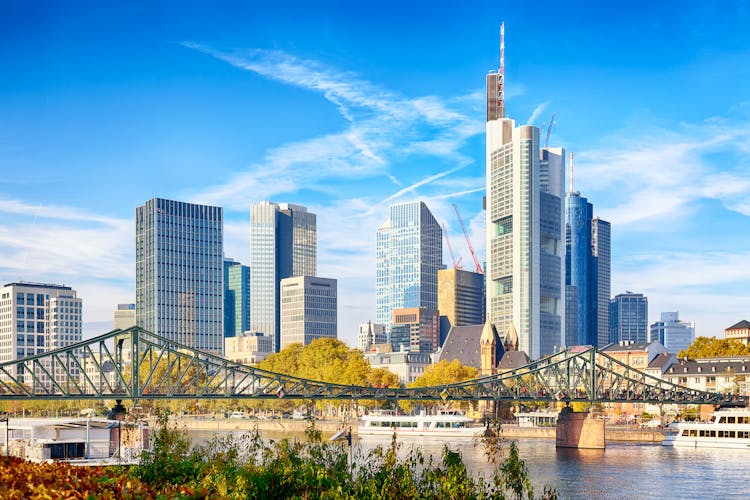 Photo of skyline cityscape of Frankfurt, Germany during sunny day.