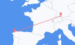 Flyrejser fra La Coruña, Spanien til Friedrichshafen, Tyskland