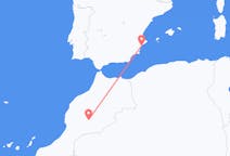 Flyg från Ouarzazate, Marocko till Alicante, Spanien