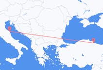 터키 삼순에서 출발해 이탈리아 안코나로(으)로 가는 항공편