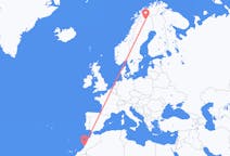 Flyg från Agadir, Marocko till Kiruna, Sverige