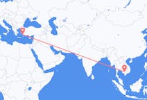 出发地 柬埔寨出发地 金边目的地 土耳其哈利卡那索斯的航班