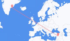 Flüge von Kulusuk, Grönland nach Şanlıurfa, die Türkei