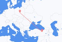 Flyreiser fra Erzincan, Tyrkia til Łódź, Polen