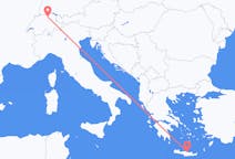 スイスのから チューリッヒ、ギリシャのへ イラクリオンフライト
