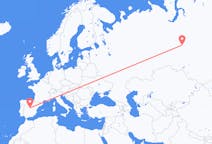 Flyg från Nizjnevartovsk till Madrid