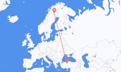 Loty z Gällivare, Szwecja do Ankara, Turcja