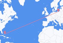 Flyrejser fra Rock lyd, Bahamas til Gdańsk, Polen