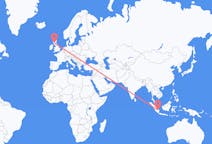 Flyg från Palembang, Indonesien till Glasgow, Skottland