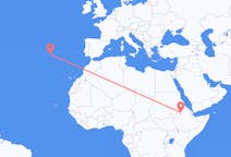 出发地 埃塞俄比亚出发地 貢德爾目的地 葡萄牙蓬塔德尔加达的航班