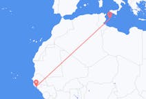 Flyreiser fra Bissau, Guinea-Bissau til Lampedusa, Italia