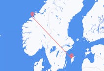 Vluchten van Visby, Zweden naar Kristiansund, Noorwegen