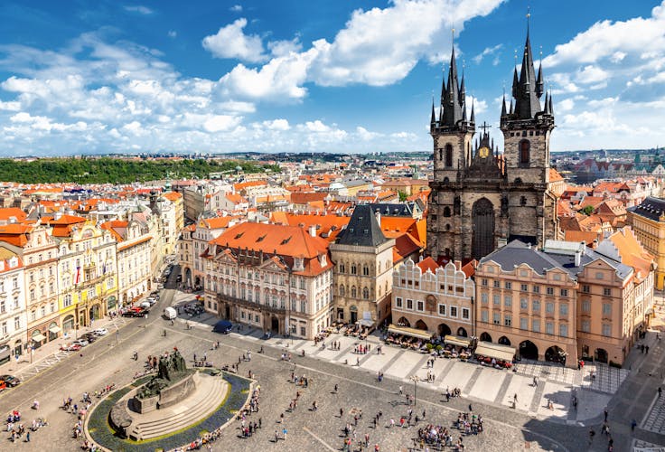 Photo of old Town Square in Prague.