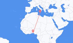 Vluchten van Lagos, Nigeria naar Malta, Malta