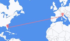 Flyrejser fra Melbourne, USA til Pisa, Italien