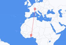 Flyg från Lomé, Togo till Turin, Italien