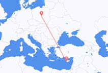 Vluchten van Paphos, Cyprus naar Lodz, Polen
