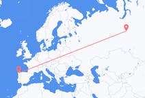 Flights from Kogalym, Russia to Santiago de Compostela, Spain