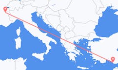 法国从尚贝里飞往法国目的地 加济帕萨的航班