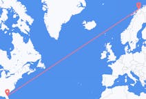 Flyg från Jacksonville, USA till Tromsö, Norge