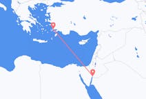 Vluchten van Akaba, Jordanië naar Bodrum, Turkije