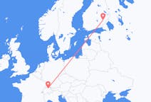 Lennot Savonlinnasta, Suomi Zürichiin, Sveitsi