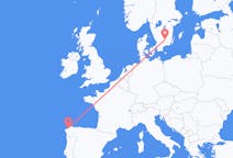 Vluchten van Växjö naar A Coruña