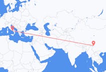 Flyrejser fra Diqing Tibetansk Autonome Præfektur, Kina til Napoli, Italien