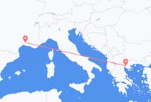Vluchten van Thessaloniki, Griekenland naar Nîmes, Frankrijk