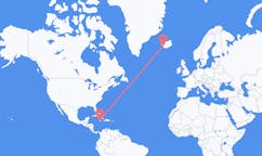 航班从牙买加蒙特哥贝市到雷克雅维克市，冰岛塞尔
