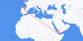 Flyrejser fra Djibouti til Spanien