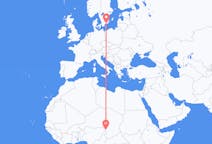Flyrejser fra N Djamena, Tchad til Karlskrona, Sverige