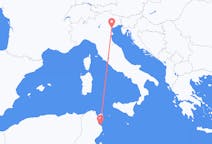 チュニジアのから モナスティル、イタリアのへ ヴェネツィアフライト