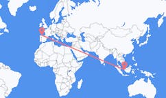 Flyg från Pontianak, Indonesien till Santiago del Monte, Spanien