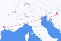 出发地 克罗地亚出发地 萨格勒布目的地 法国蒙彼利埃的航班