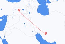 Flyg från Shiraz, Iran till Batman, Turkiet