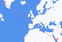 Flüge von Dschāzān, Saudi-Arabien nach Nuuk, Grönland