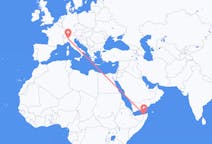 Flyrejser fra Boosaaso, Somalia til Milano, Italien