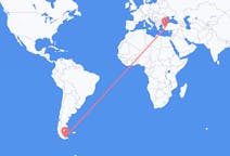 Flyreiser fra Ushuaia, Argentina til Denizli, Tyrkia