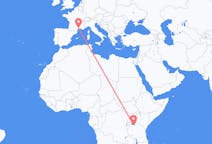Flyreiser fra Mwanza, Tanzania til Montpellier, Frankrike