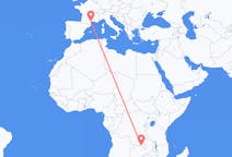 Flyreiser fra Lubumbashi, den demokratiske republikken Kongo til Aspiran, Frankrike