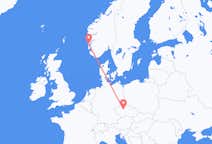 Flyg från Stord, Norge till Prag, Tjeckien