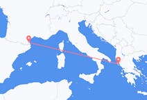 Loty z Perpignan, Francja z Korfu, Grecja