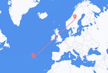 Vols depuis la ville de Horta (Açores) vers la ville de Östersund