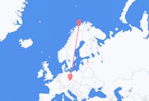 Vluchten van Sørkjosen, Noorwegen naar Praag, Tsjechië