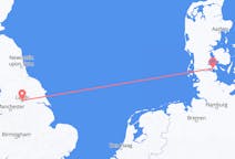 Flyreiser fra Sønderborg, Danmark til Leeds, England