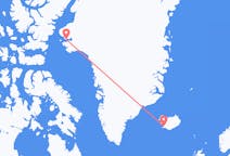 グリーンランドのカーナークからから、アイスランドのレイキャビクまでのフライト