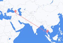 Flyreiser fra Ko Samui, Thailand til Kars, Tyrkia