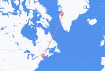 出发地 美国波士顿目的地 格陵兰坎格鲁斯苏克的航班