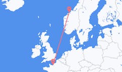 Flights from Kristiansund, Norway to Deauville, France